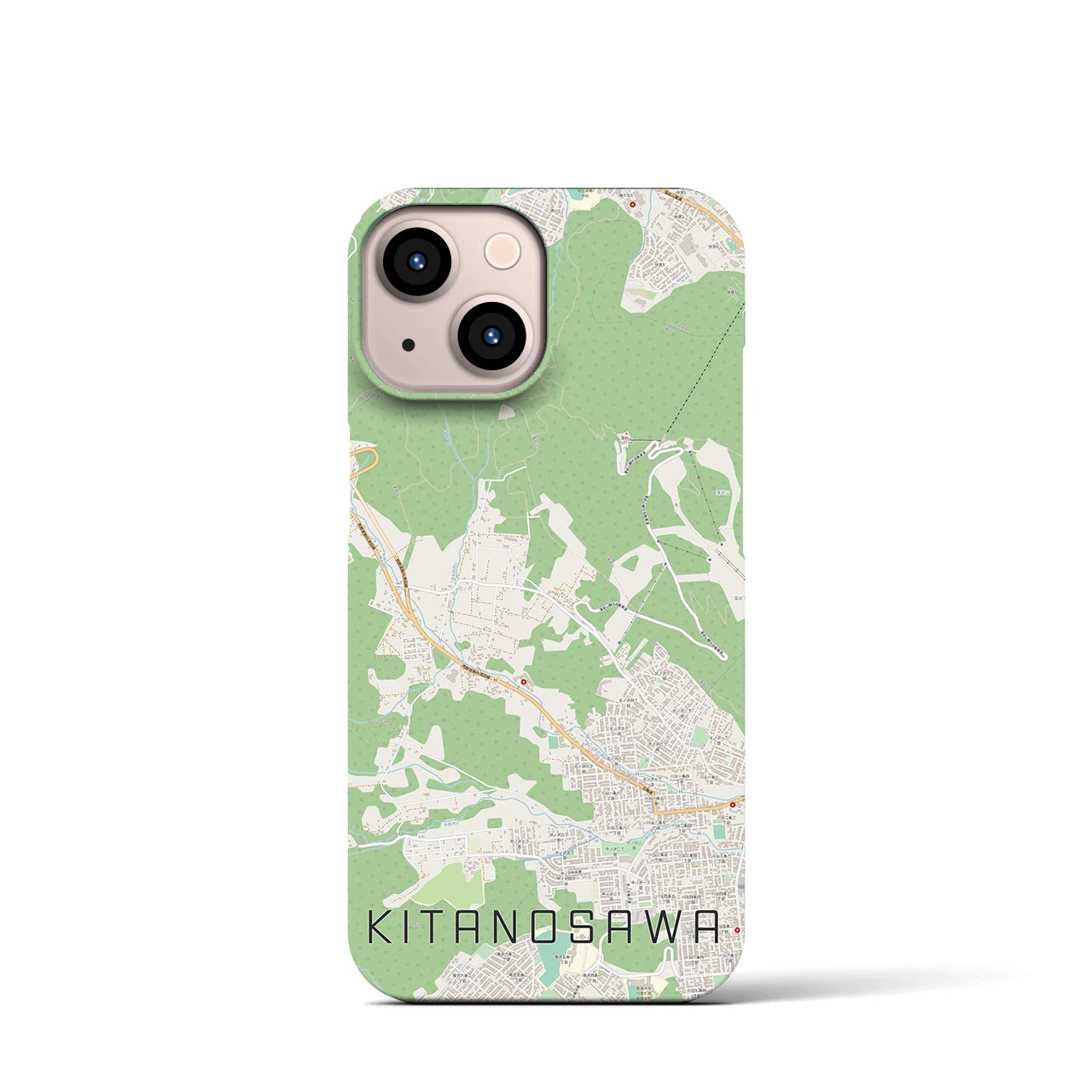 【北の沢（北海道）】地図柄iPhoneケース（バックカバータイプ）