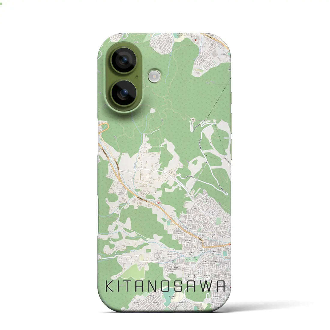 【北の沢（北海道）】地図柄iPhoneケース（バックカバータイプ）ナチュラル・iPhone 17 Pro Max 用