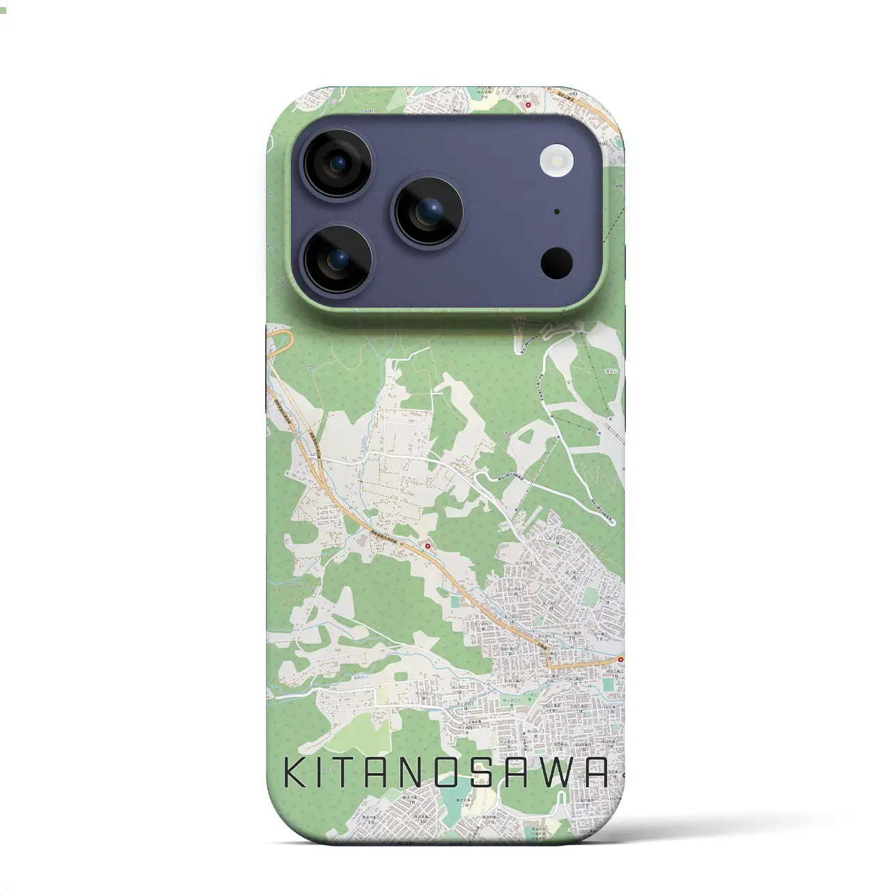 【北の沢（北海道）】地図柄iPhoneケース（バックカバータイプ）