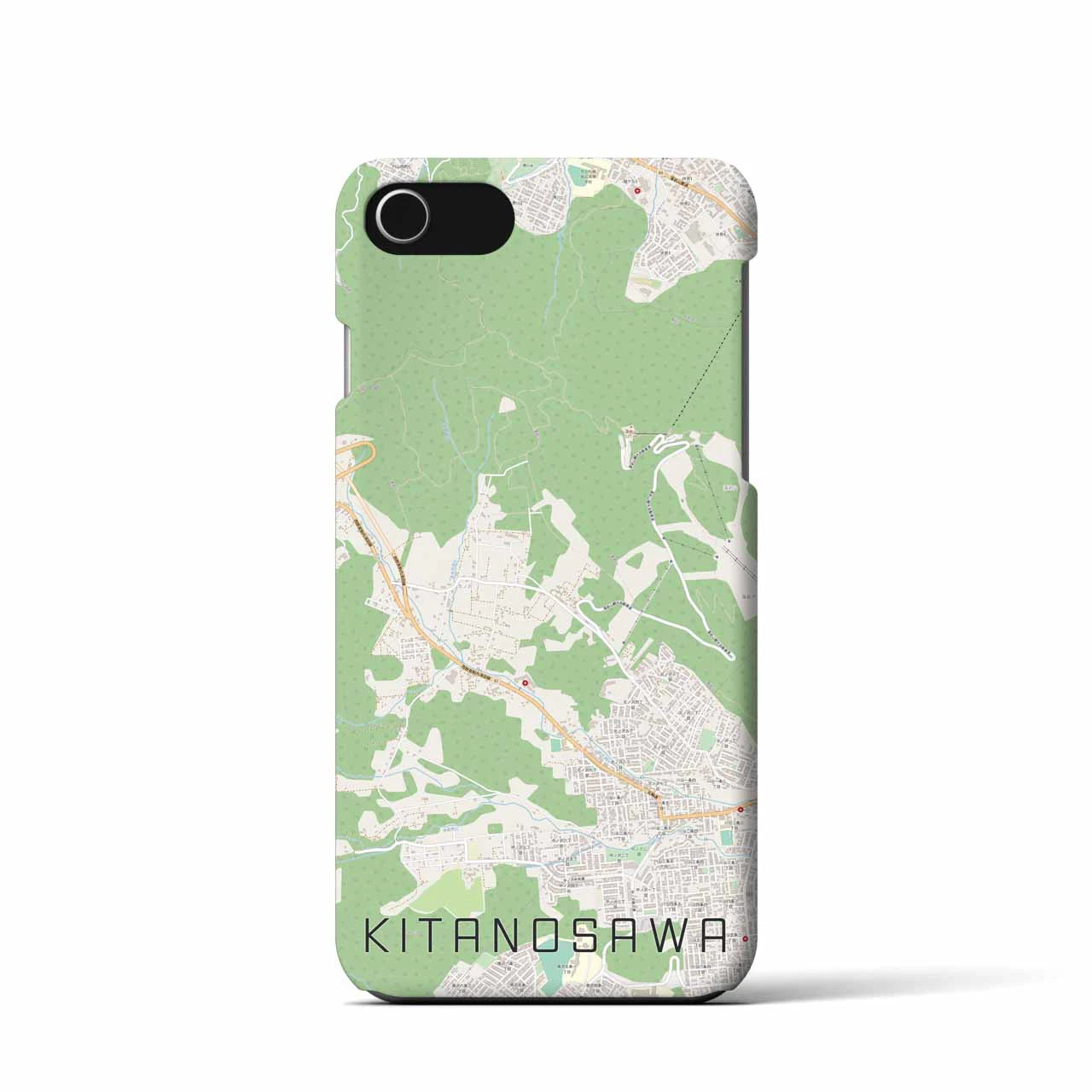 【北の沢（北海道）】地図柄iPhoneケース（バックカバータイプ）