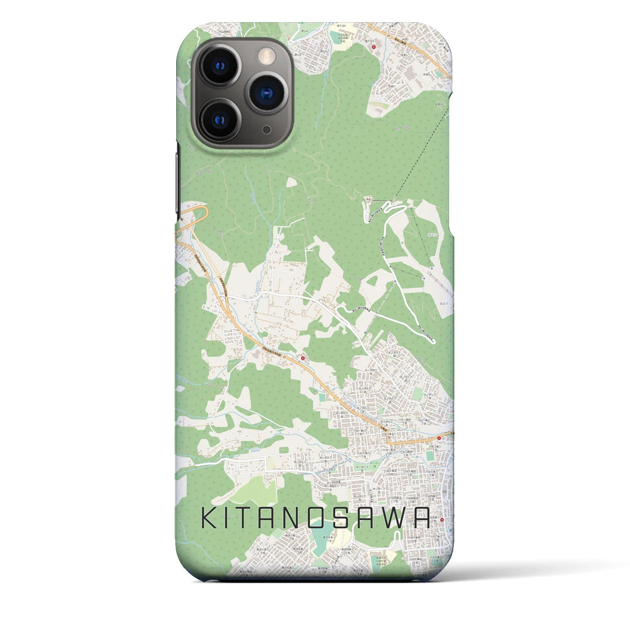 【北の沢（北海道）】地図柄iPhoneケース（バックカバータイプ）