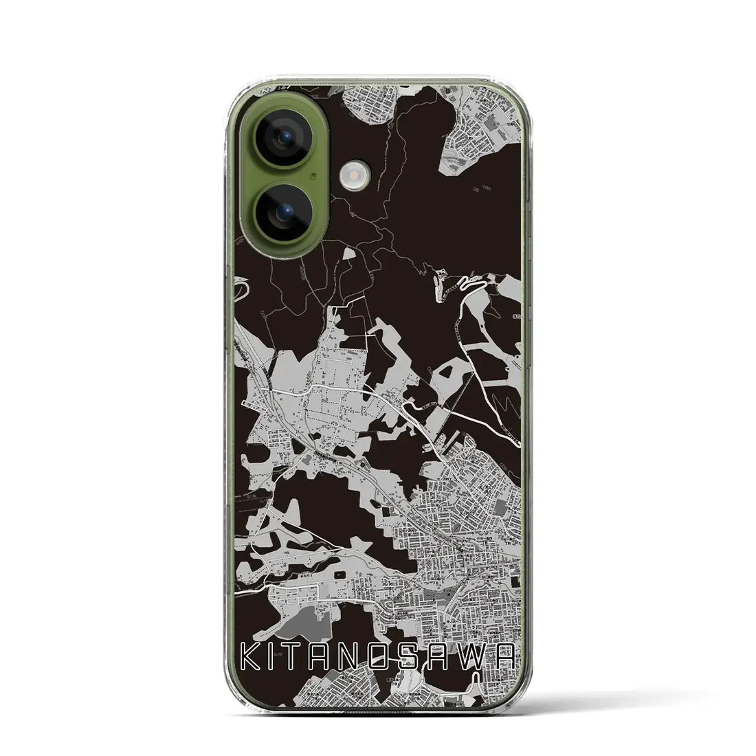 【北の沢（北海道）】地図柄iPhoneケース（クリアタイプ）モノトーン・iPhone 17 Pro Max 用