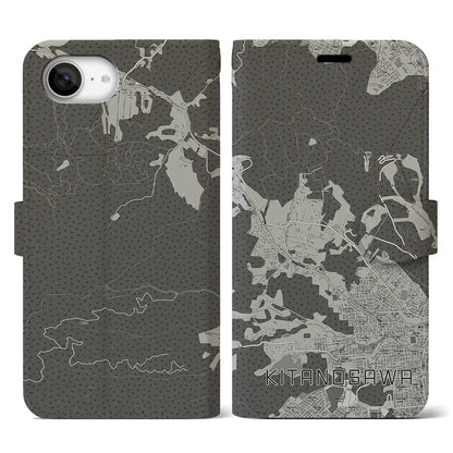 【北の沢（北海道）】地図柄iPhoneケース（手帳タイプ）