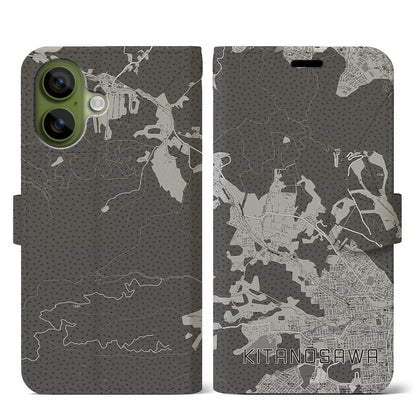 【北の沢（北海道）】地図柄iPhoneケース（手帳タイプ）