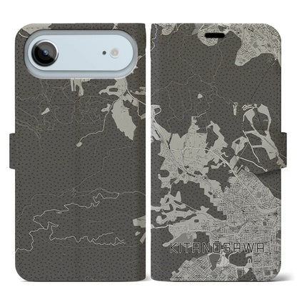 【北の沢（北海道）】地図柄iPhoneケース（手帳タイプ）