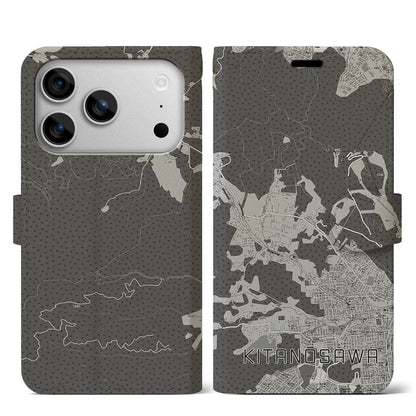 【北の沢（北海道）】地図柄iPhoneケース（手帳タイプ）