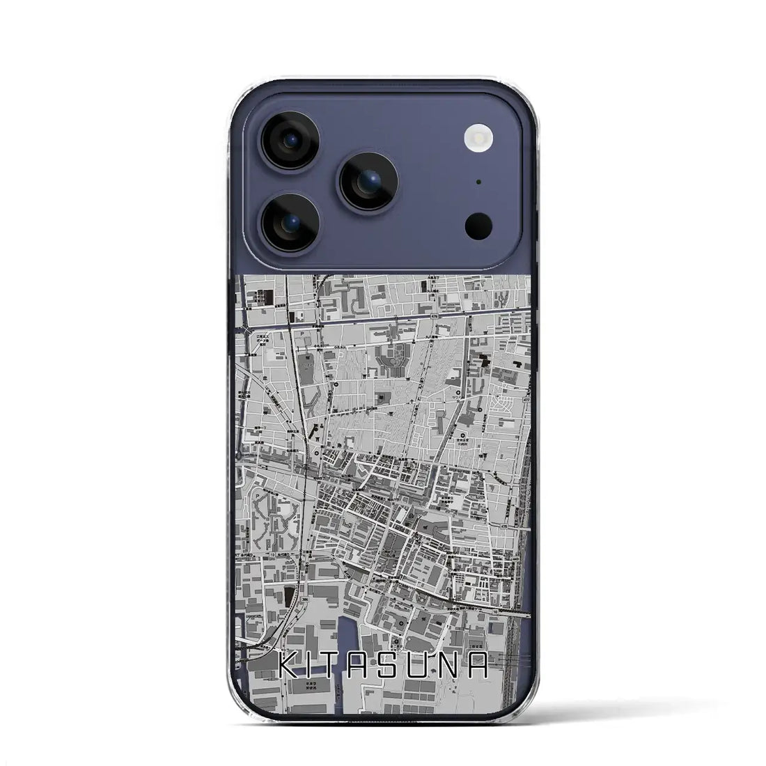 【北砂（東京都）】地図柄iPhoneケース（クリアタイプ）モノトーン・iPhone 17 Pro Max 用