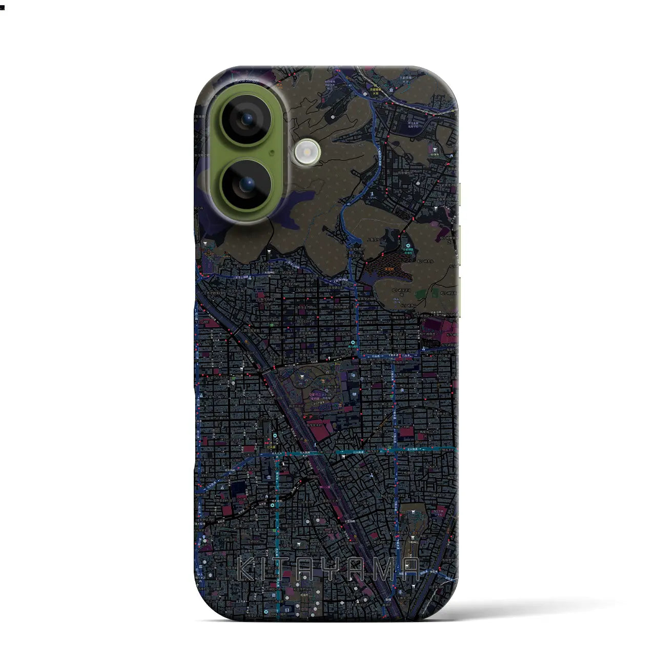 【北山（京都府）】地図柄iPhoneケース（バックカバータイプ）