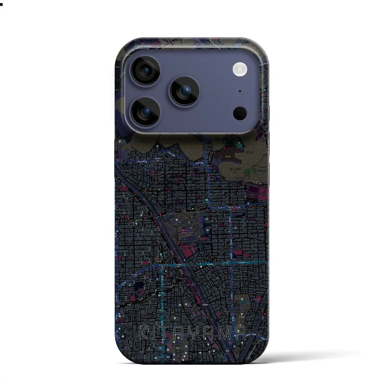 【北山（京都府）】地図柄iPhoneケース（バックカバータイプ）