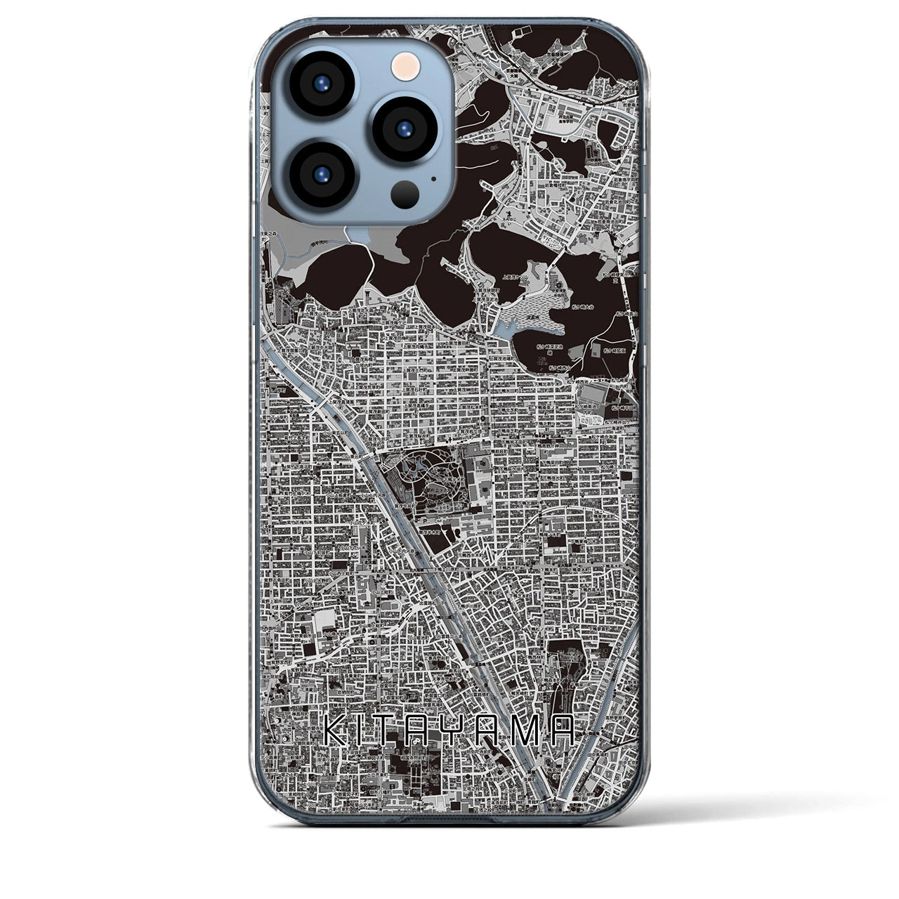 【北山（京都府）】地図柄iPhoneケース（クリアタイプ）