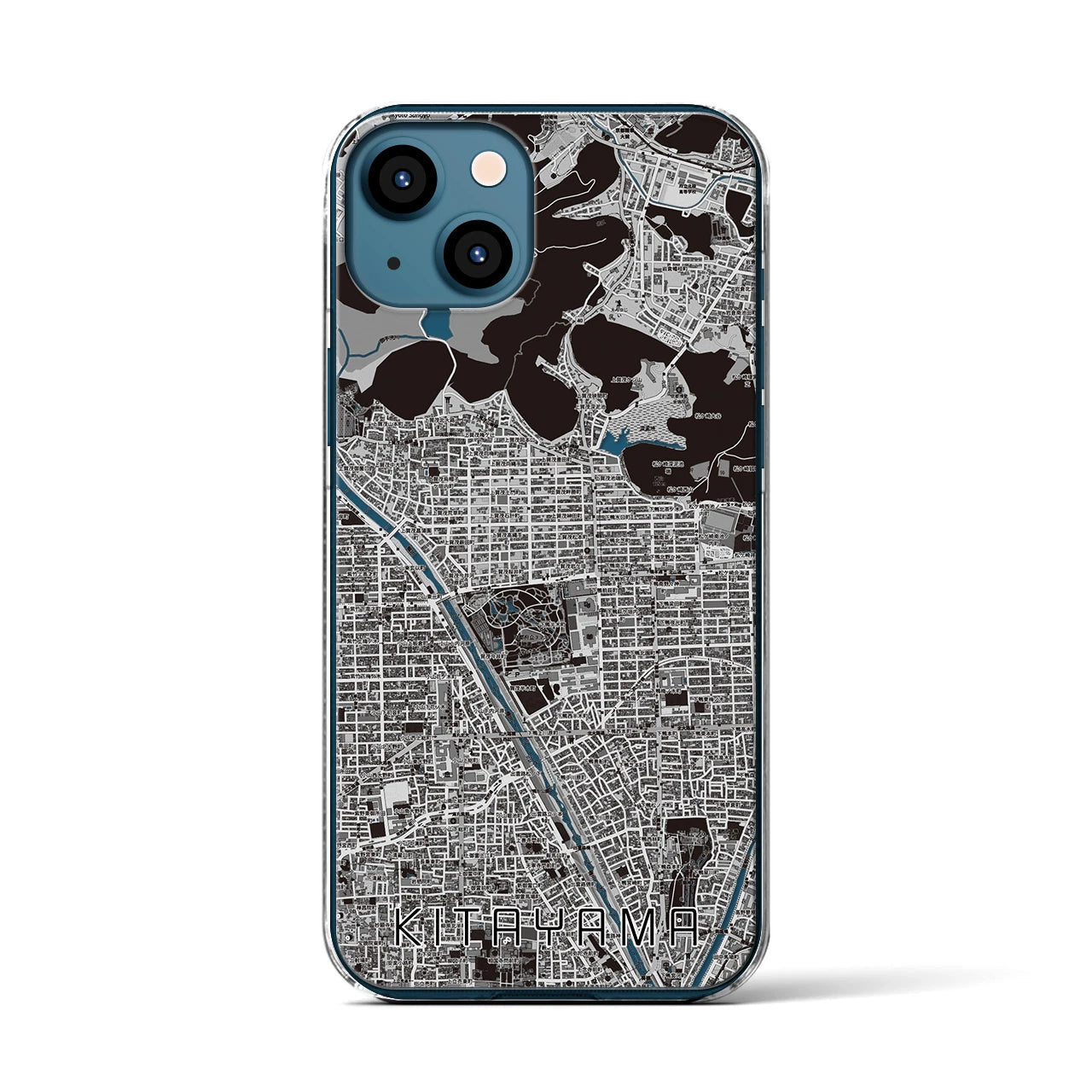 【北山（京都府）】地図柄iPhoneケース（クリアタイプ）