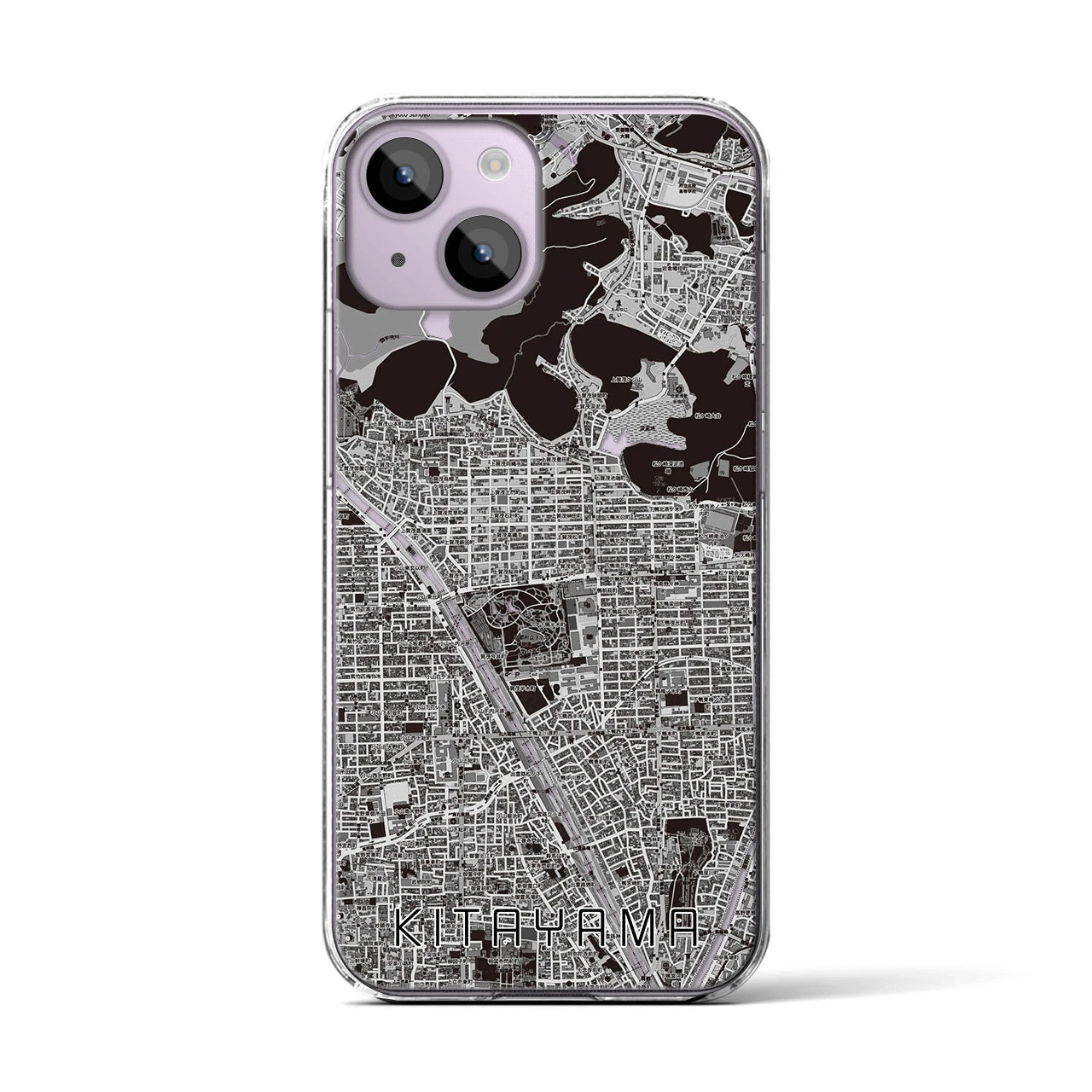【北山（京都府）】地図柄iPhoneケース（クリアタイプ）