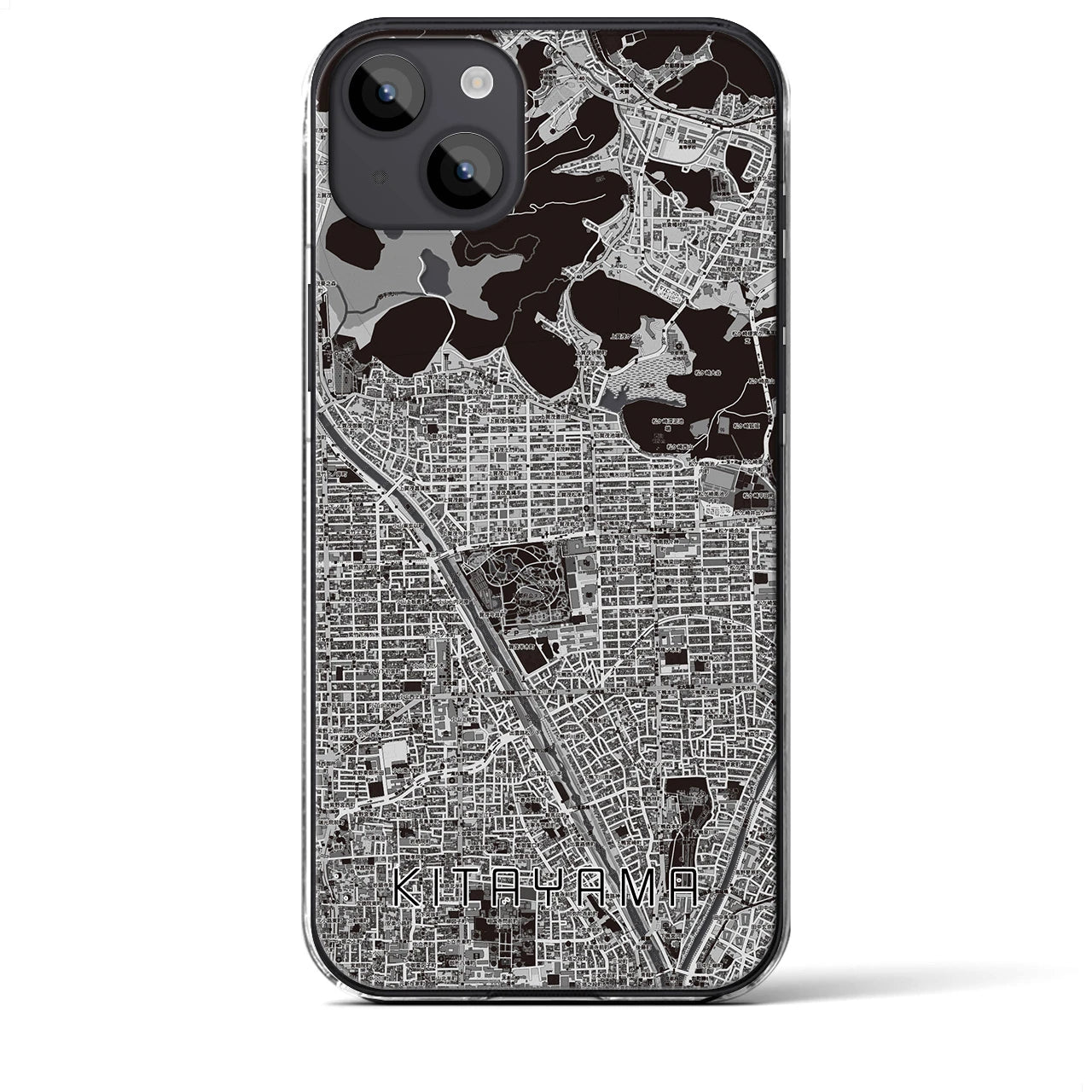 【北山（京都府）】地図柄iPhoneケース（クリアタイプ）