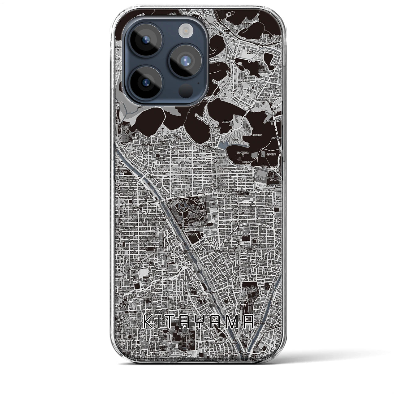 【北山（京都府）】地図柄iPhoneケース（クリアタイプ）