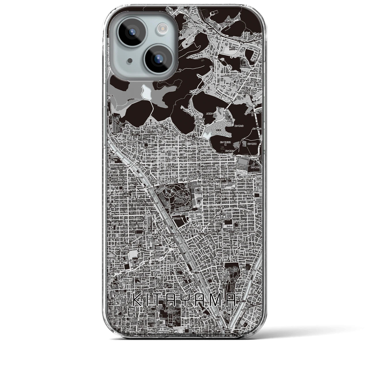【北山（京都府）】地図柄iPhoneケース（クリアタイプ）