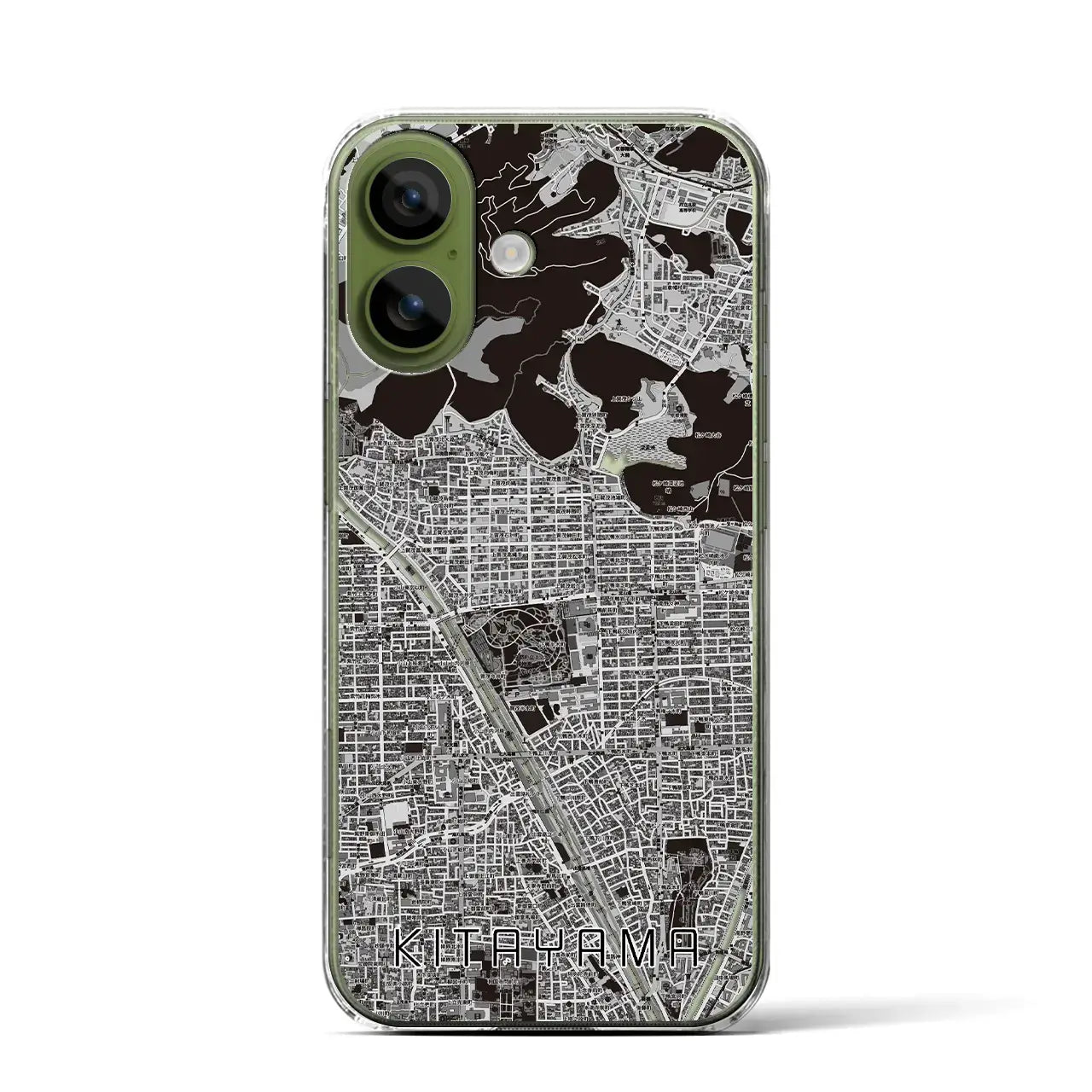 【北山（京都府）】地図柄iPhoneケース（クリアタイプ）