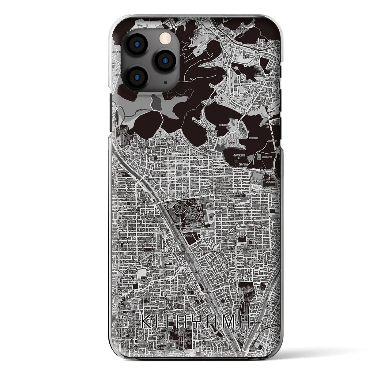 【北山（京都府）】地図柄iPhoneケース（クリアタイプ）