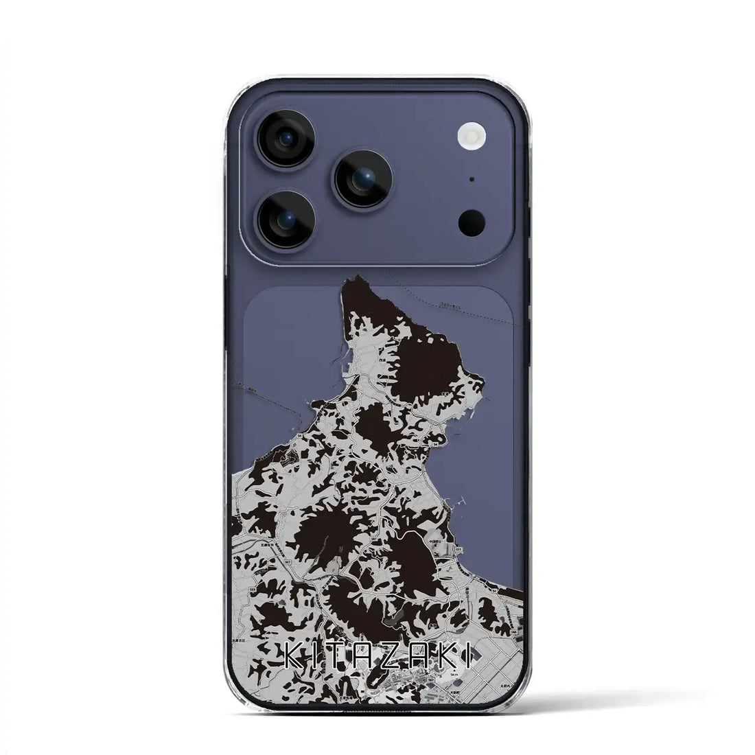 【北崎（福岡県）】地図柄iPhoneケース（クリアタイプ）モノトーン・iPhone 17 Pro Max 用