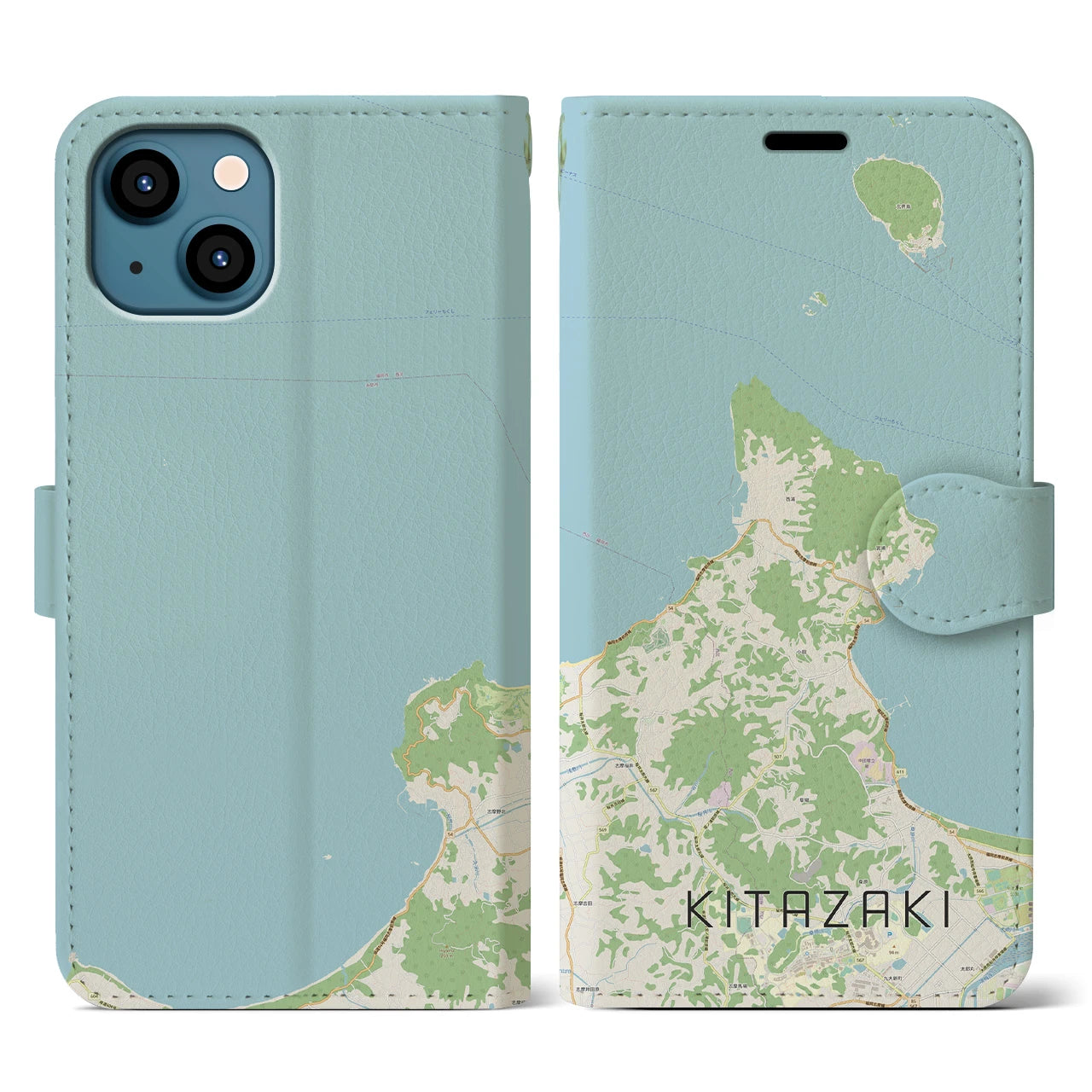 【北崎（福岡県）】地図柄iPhoneケース（手帳タイプ）