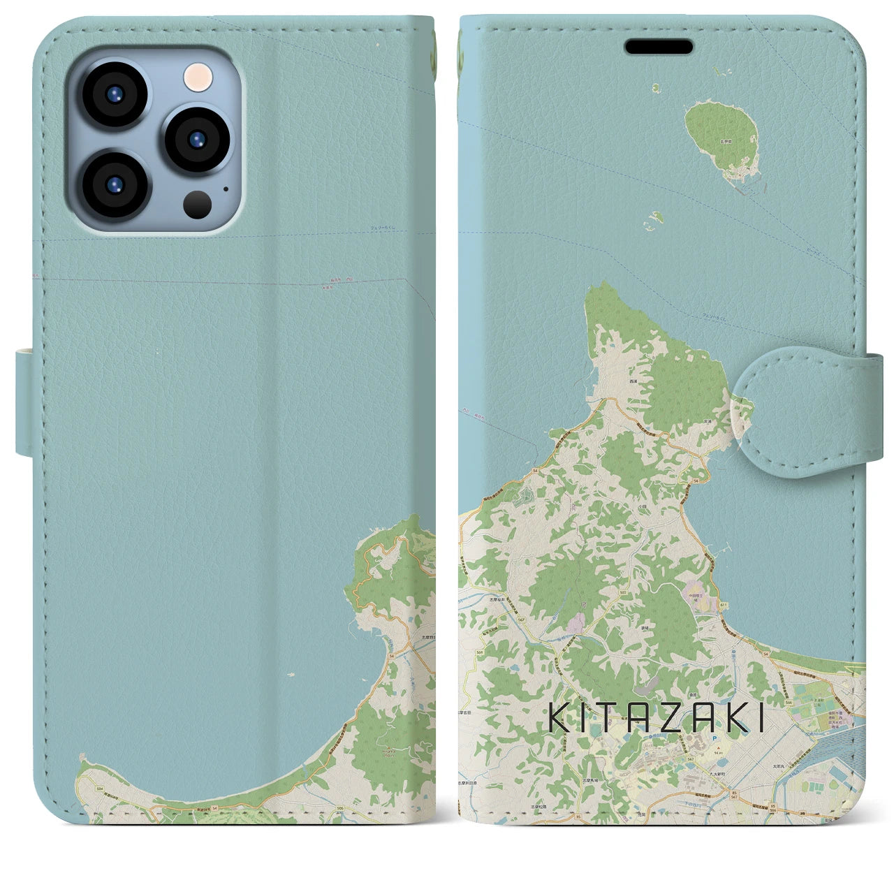 【北崎（福岡県）】地図柄iPhoneケース（手帳タイプ）