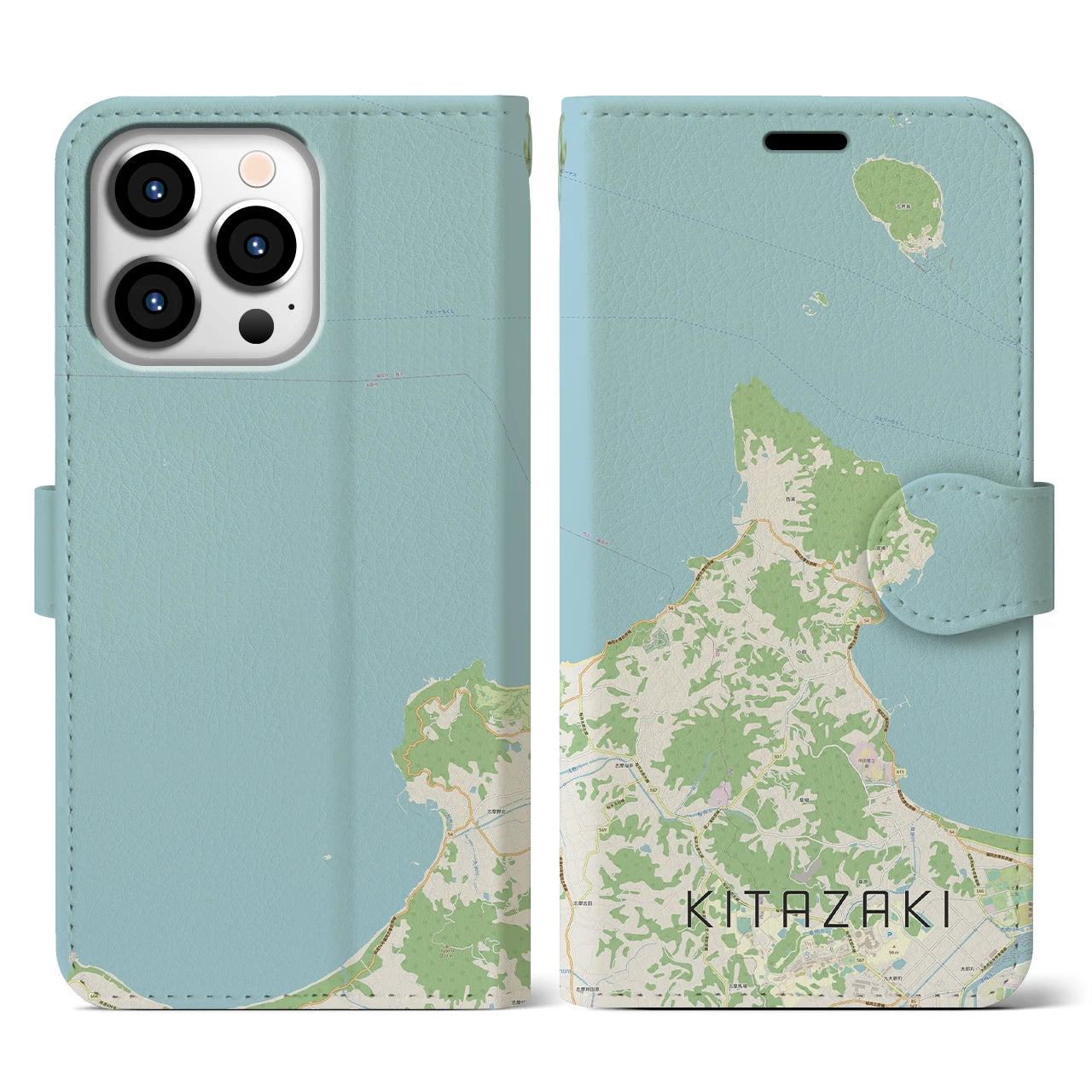 【北崎（福岡県）】地図柄iPhoneケース（手帳タイプ）
