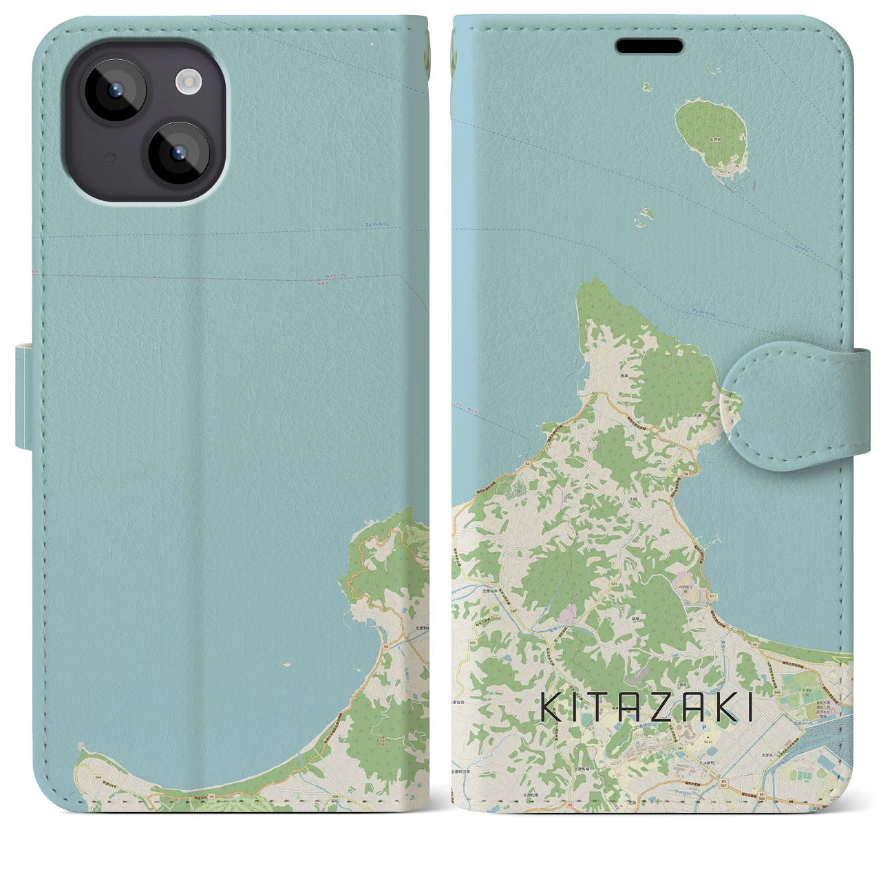 【北崎（福岡県）】地図柄iPhoneケース（手帳タイプ）
