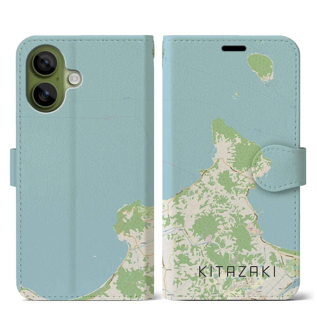 【北崎(福岡県)】地図柄iPhoneケース(手帳タイプ)ナチュラル・iPhone 17 Pro Max 用