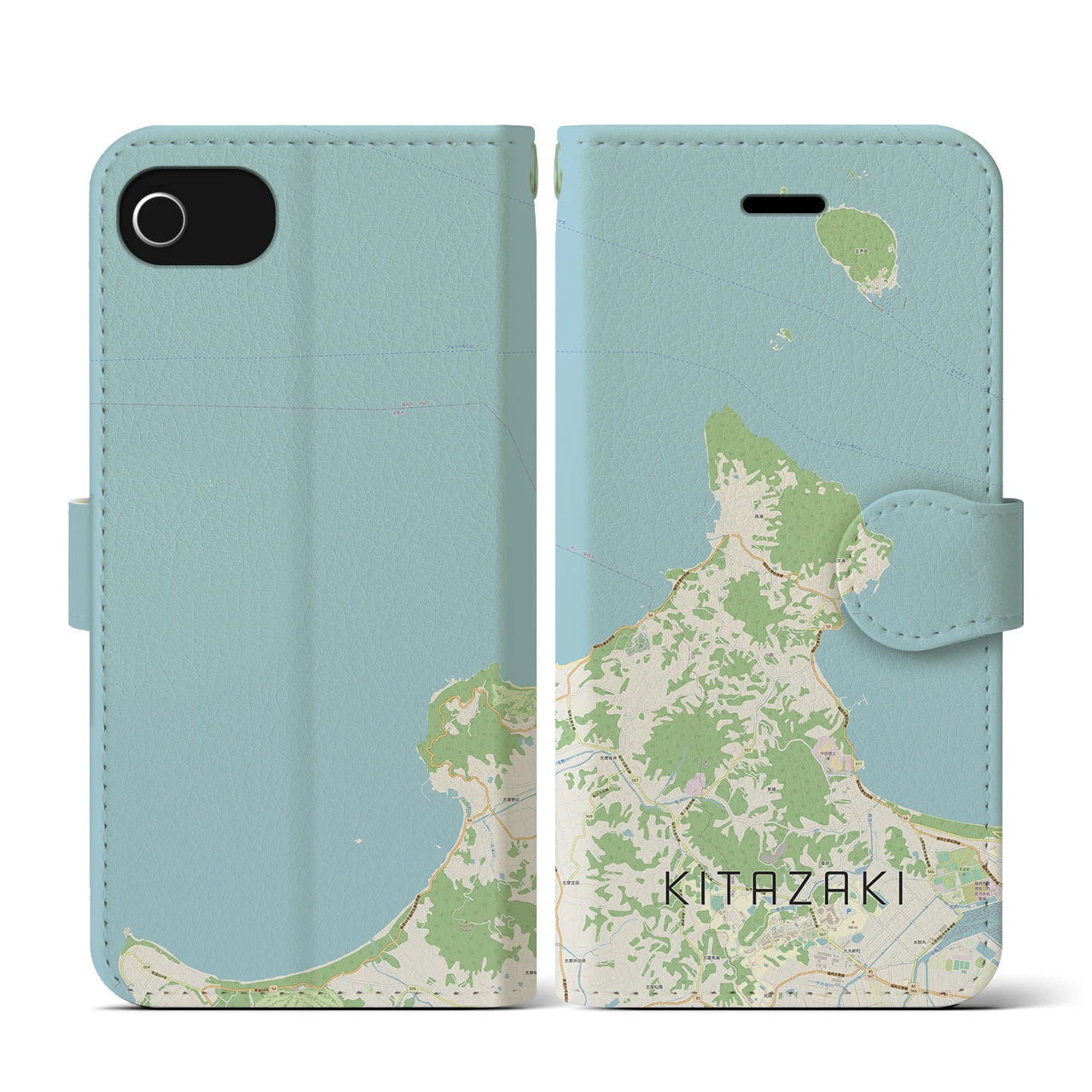 【北崎（福岡県）】地図柄iPhoneケース（手帳タイプ）