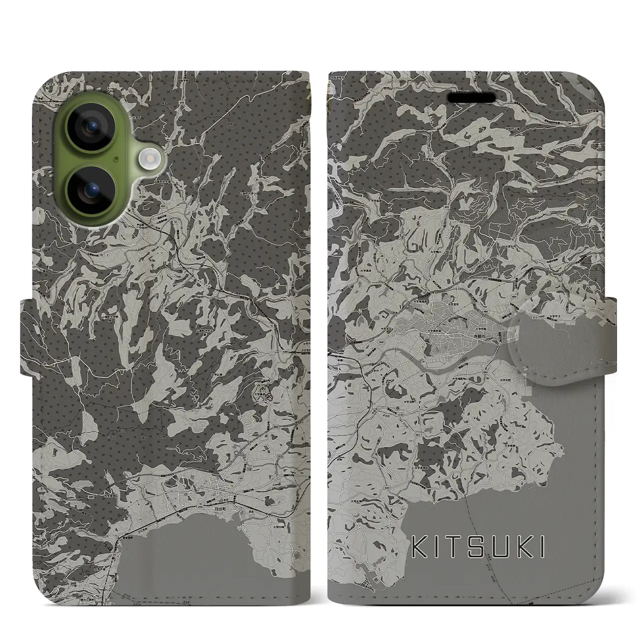 【杵築（大分県）】地図柄iPhoneケース（手帳タイプ）