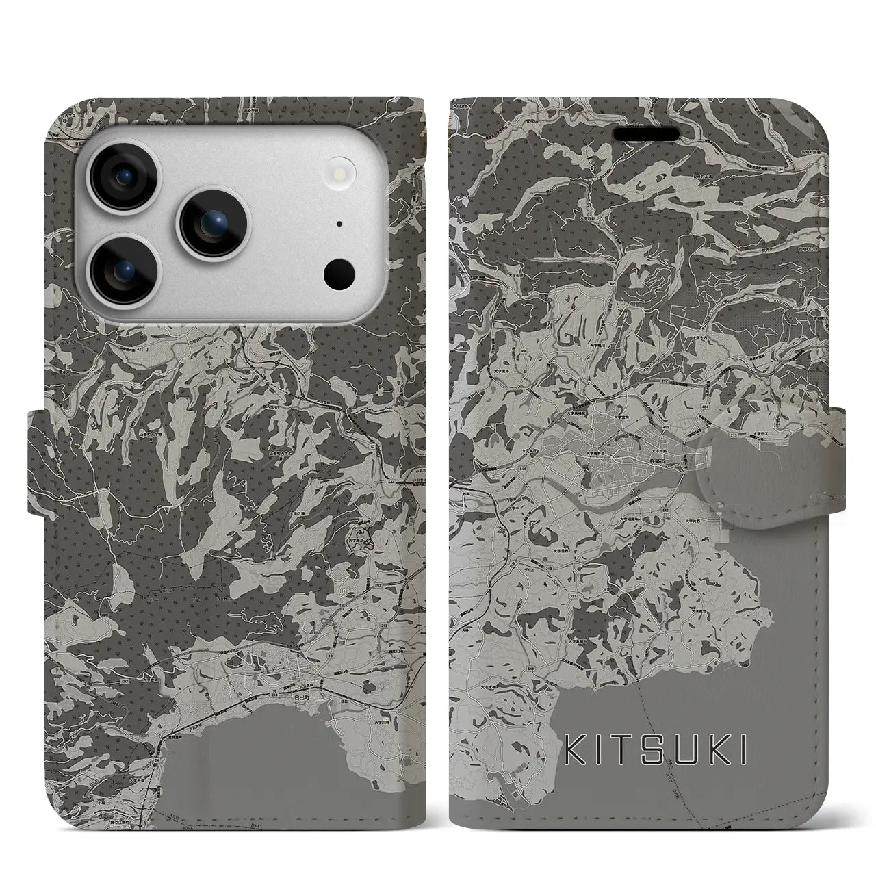 【杵築（大分県）】地図柄iPhoneケース（手帳タイプ）