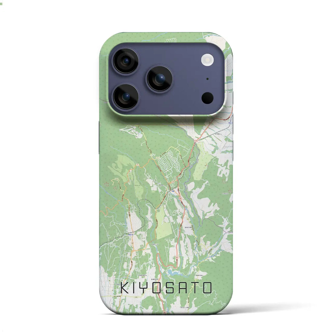 【清里(山梨県)】地図柄iPhoneケース(バックカバータイプ)ブラック・iPhone 17 Pro Max 用