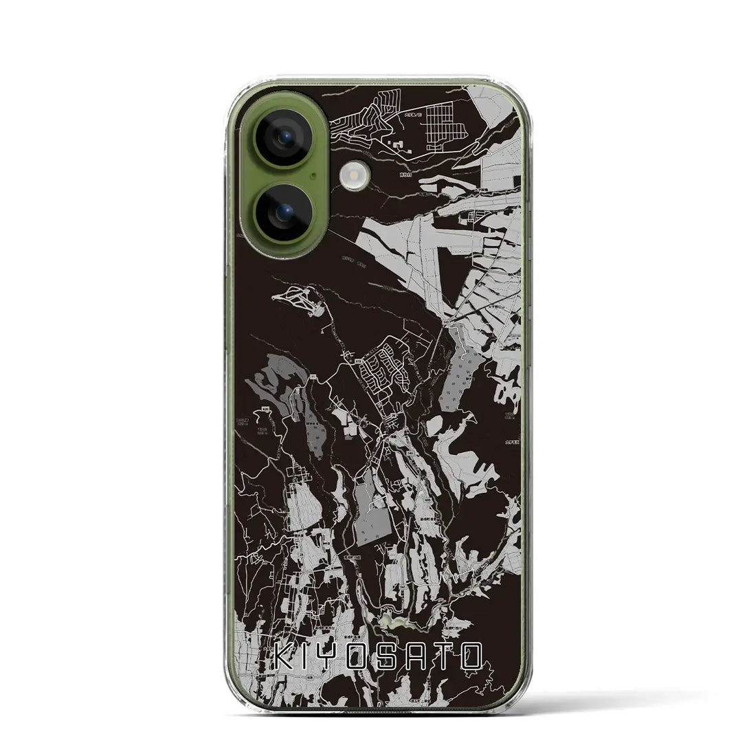 【清里（山梨県）】地図柄iPhoneケース（クリアタイプ）モノトーン・iPhone 17 Pro Max 用