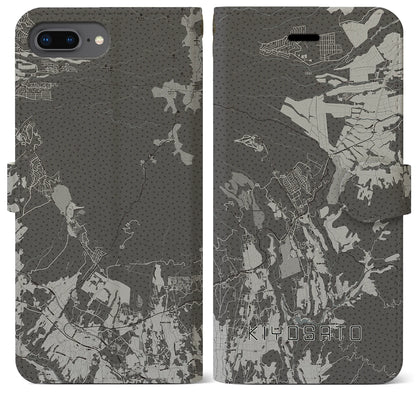 【清里（山梨県）】地図柄iPhoneケース（手帳タイプ）モノトーン・iPhone 8Plus /7Plus / 6sPlus / 6Plus 用