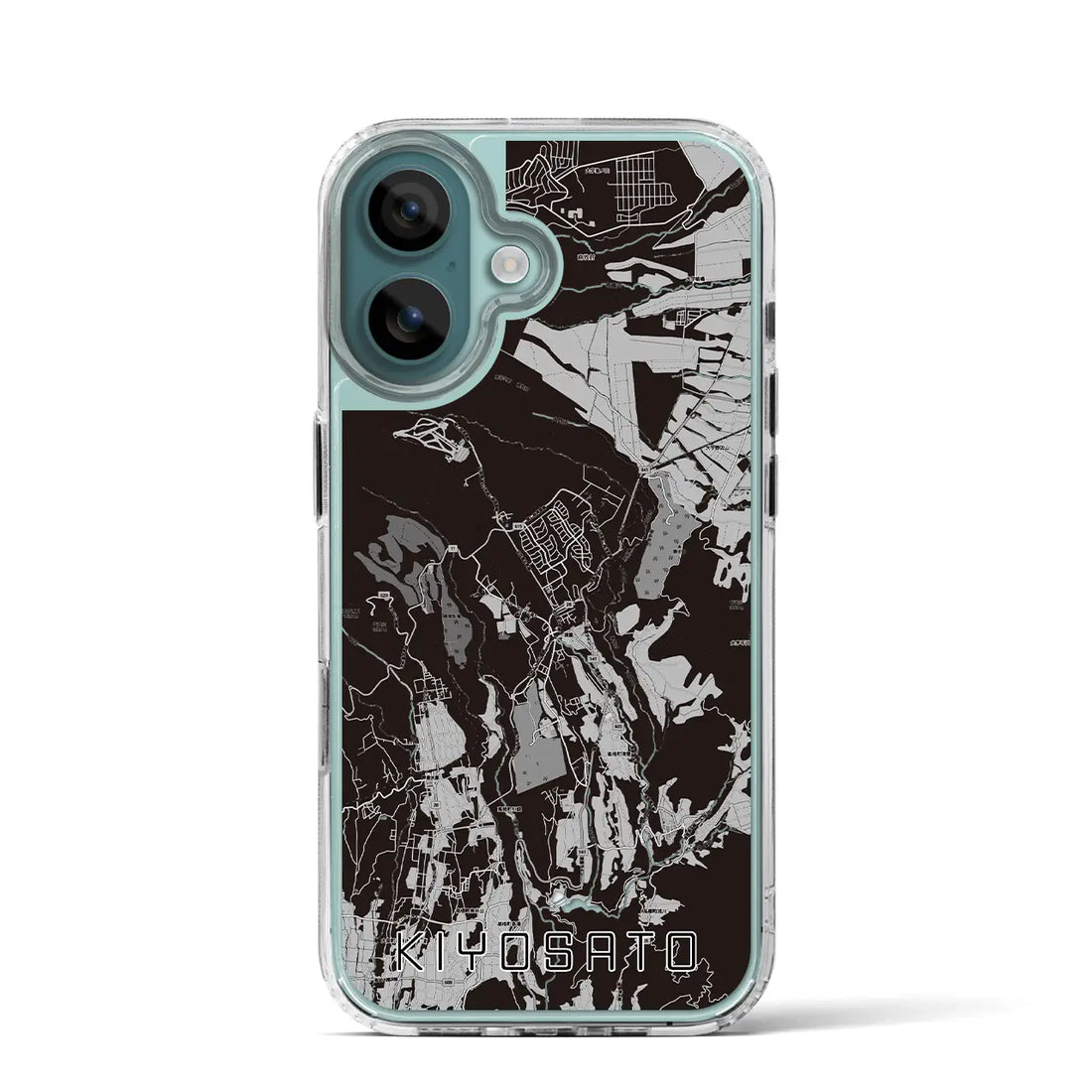 【清里（山梨県）】地図柄iPhoneケース（MagSafeタイプ）モノトーン・iPhone 16 Pro 用
