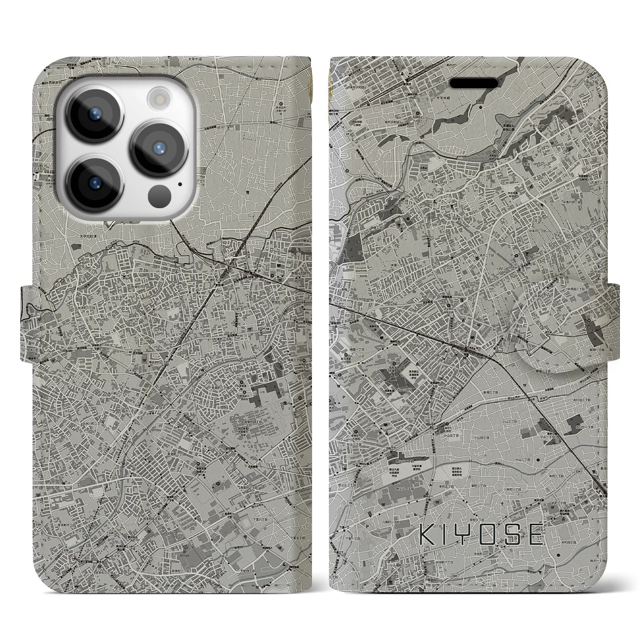 【清瀬（東京都）】地図柄iPhoneケース（手帳タイプ）