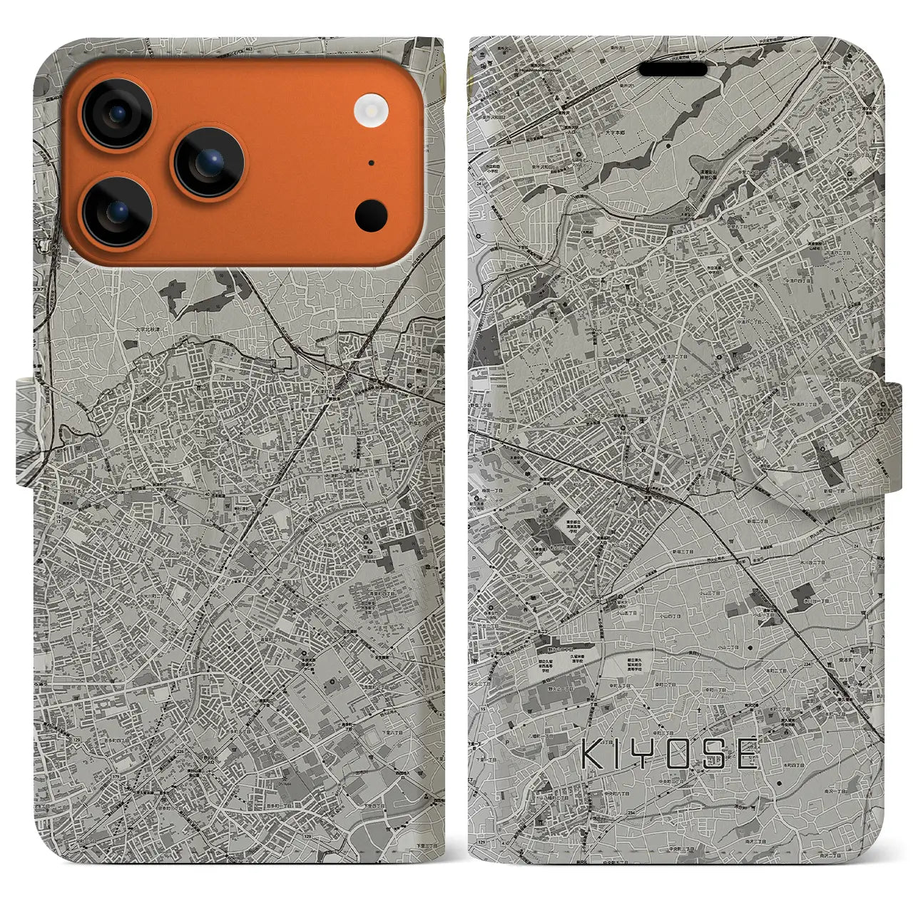 【清瀬（東京都）】地図柄iPhoneケース（手帳タイプ）