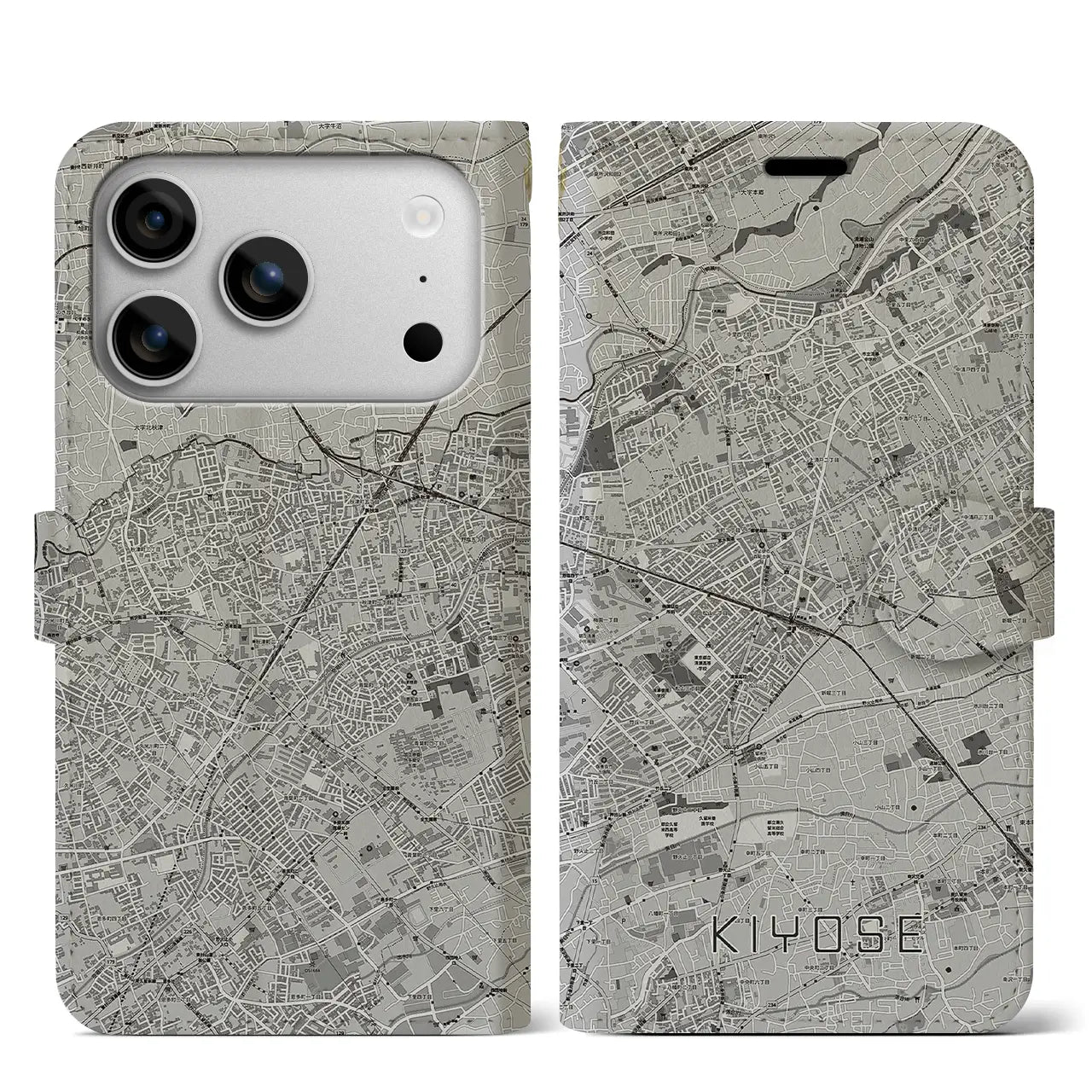 【清瀬（東京都）】地図柄iPhoneケース（手帳タイプ）