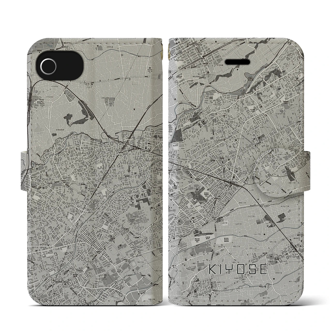 【清瀬（東京都）】地図柄iPhoneケース（手帳タイプ）