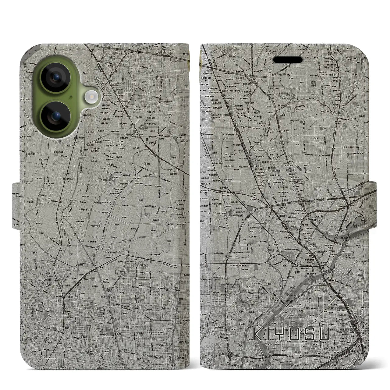 【清須（愛知県）】地図柄iPhoneケース（手帳タイプ）