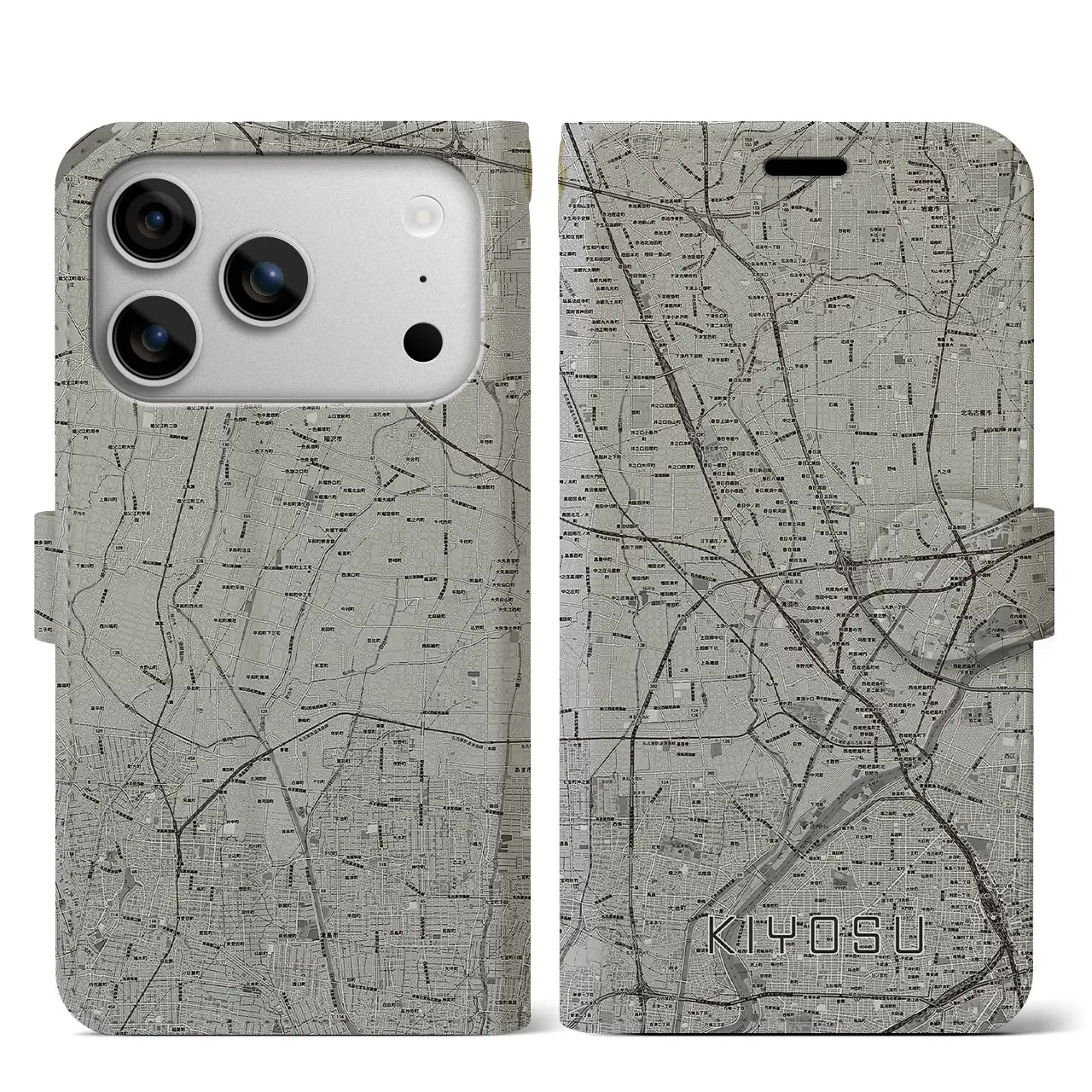 【清須（愛知県）】地図柄iPhoneケース（手帳タイプ）