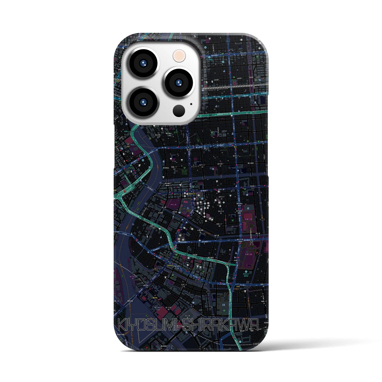 【清澄白河（東京都）】地図柄iPhoneケース（バックカバータイプ）