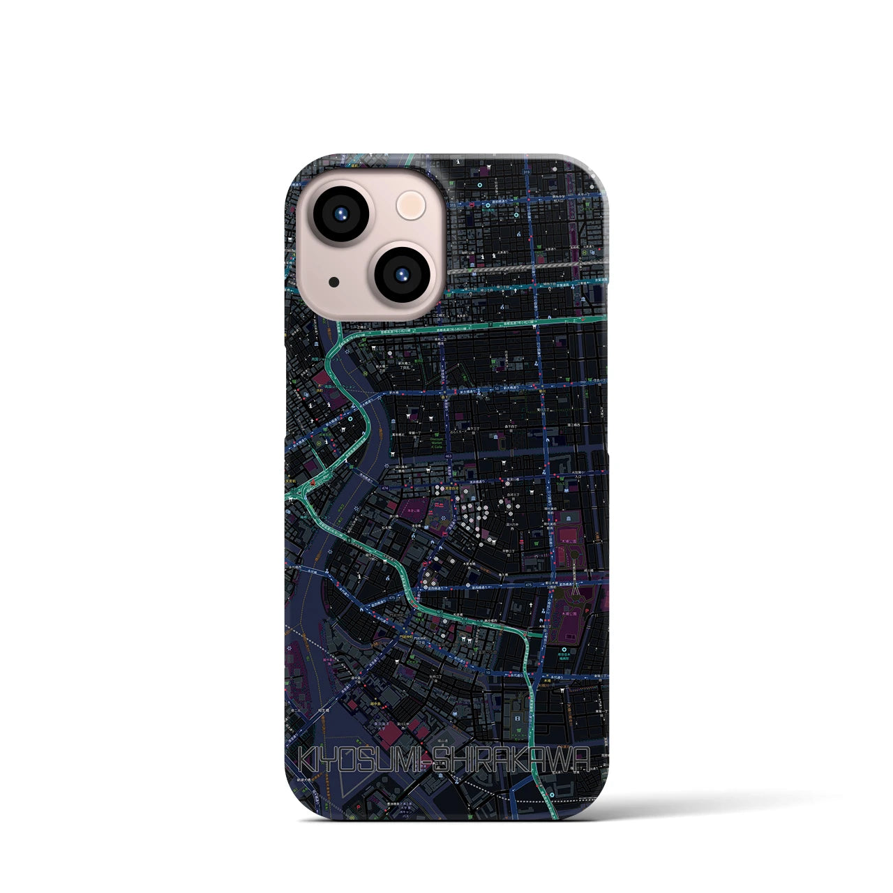 【清澄白河（東京都）】地図柄iPhoneケース（バックカバータイプ）