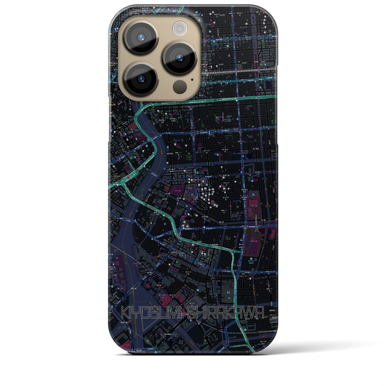 【清澄白河（東京都）】地図柄iPhoneケース（バックカバータイプ）