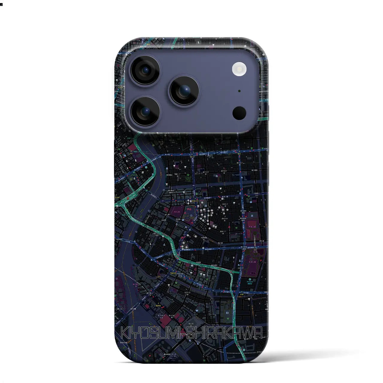 【清澄白河（東京都）】地図柄iPhoneケース（バックカバータイプ）