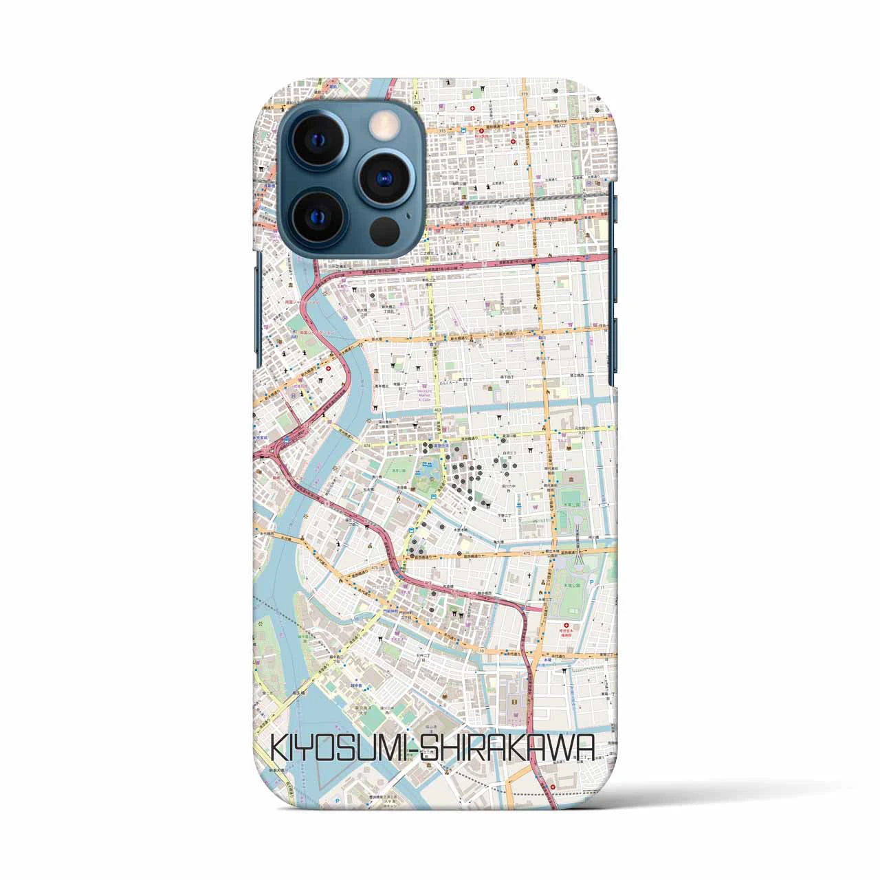 【清澄白河（東京都）】地図柄iPhoneケース（バックカバータイプ）
