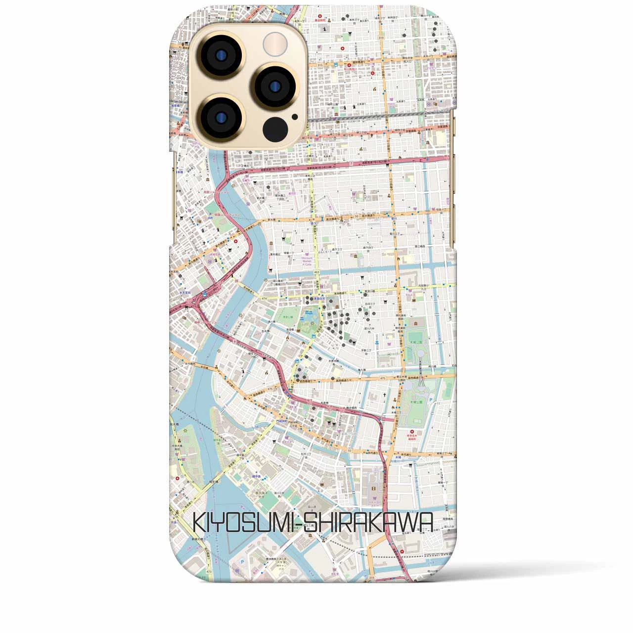【清澄白河（東京都）】地図柄iPhoneケース（バックカバータイプ）