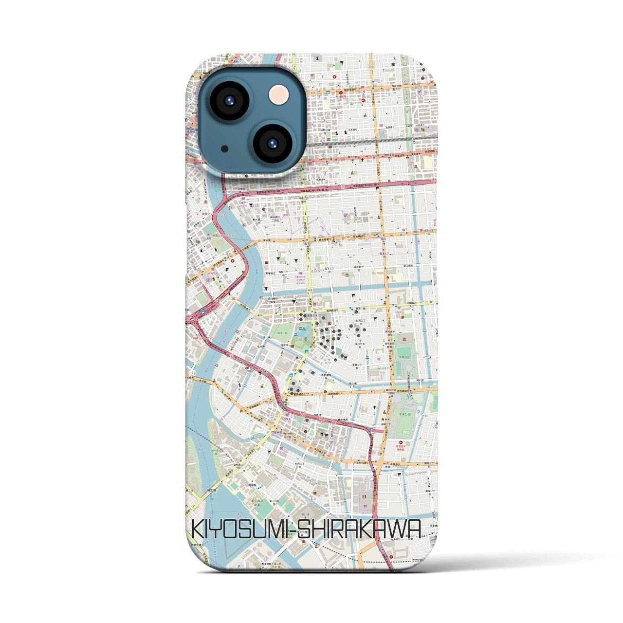 【清澄白河（東京都）】地図柄iPhoneケース（バックカバータイプ）