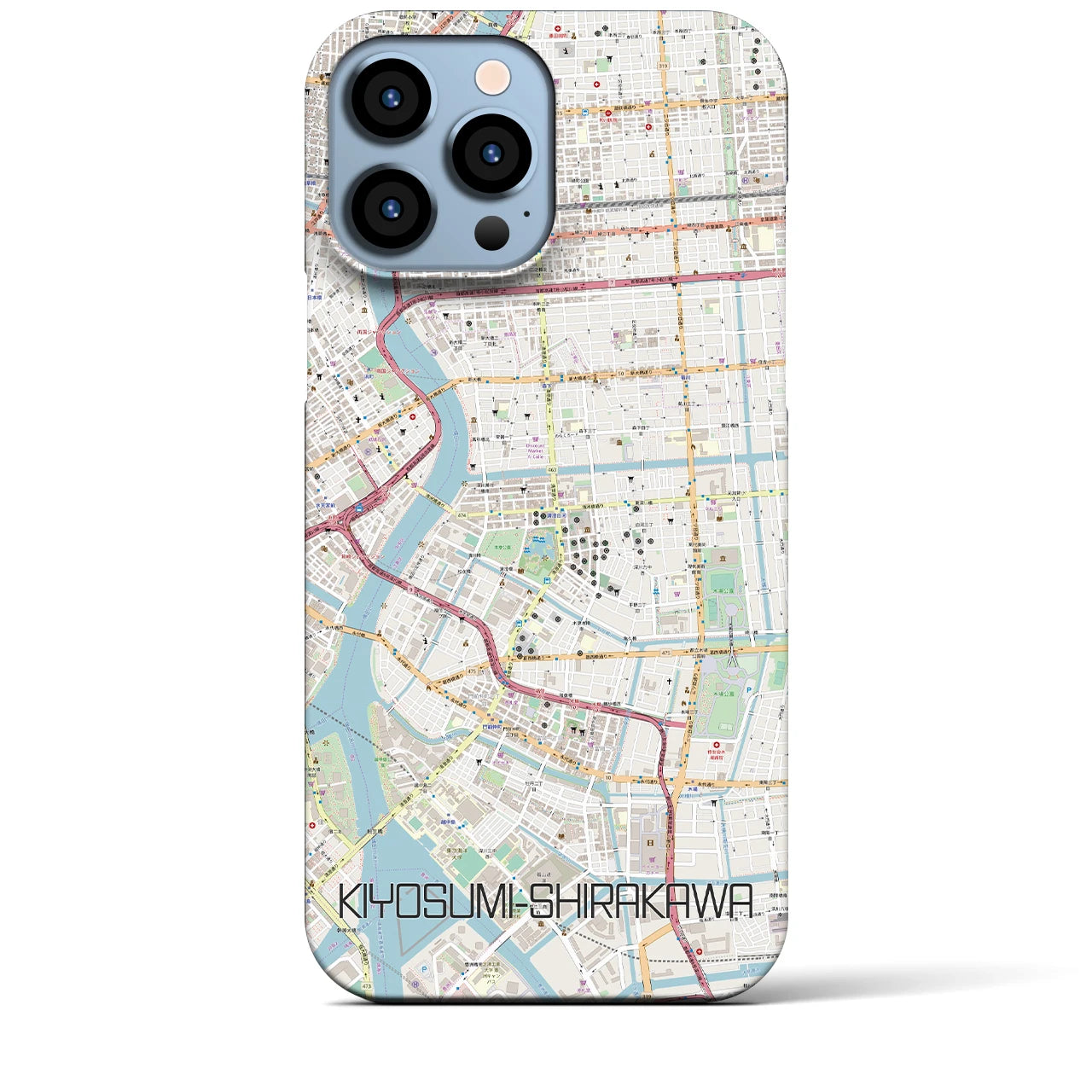 【清澄白河（東京都）】地図柄iPhoneケース（バックカバータイプ）