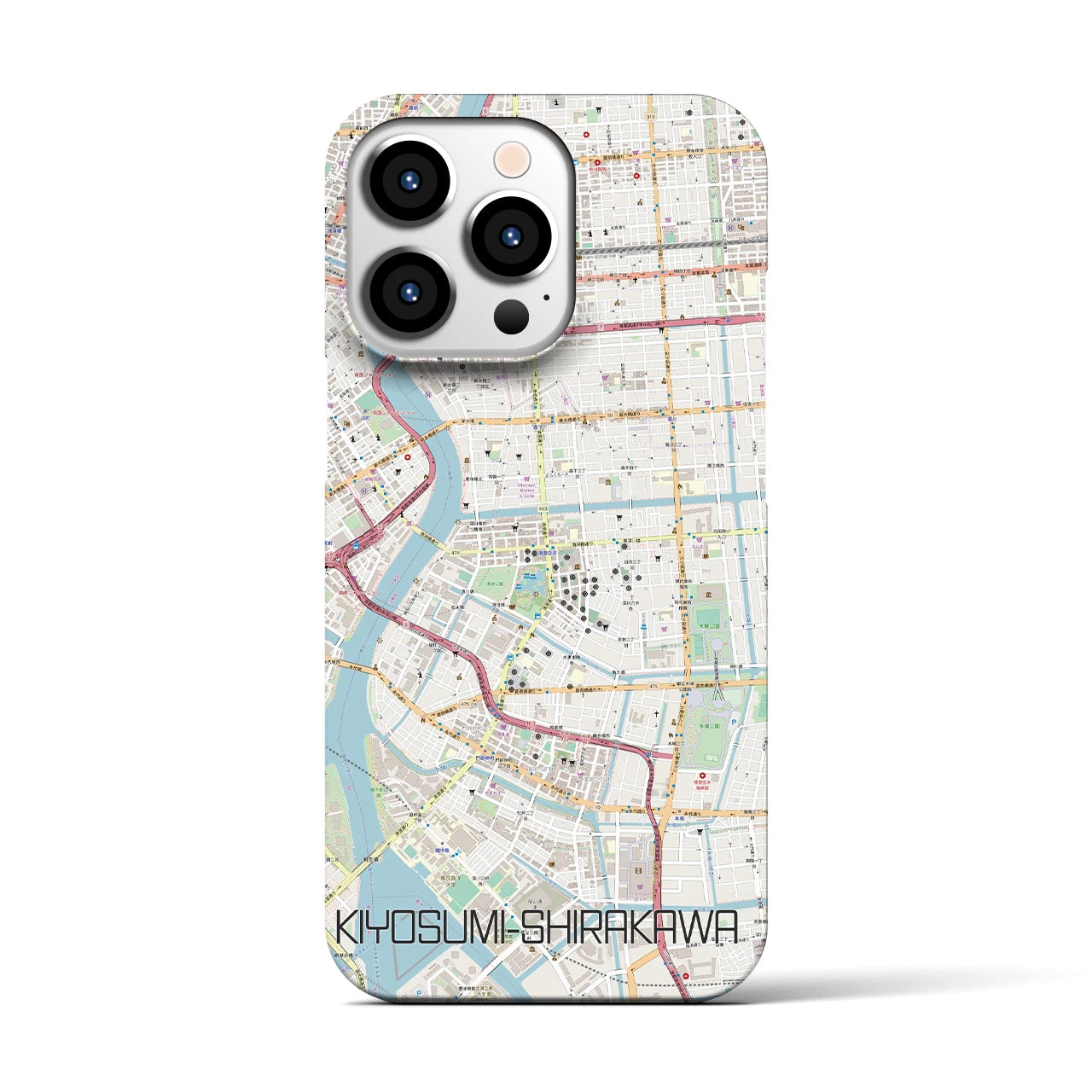 【清澄白河（東京都）】地図柄iPhoneケース（バックカバータイプ）