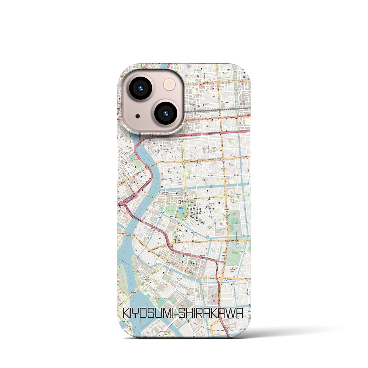 【清澄白河（東京都）】地図柄iPhoneケース（バックカバータイプ）